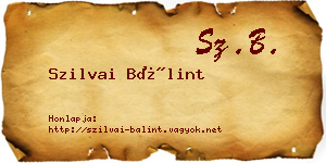 Szilvai Bálint névjegykártya