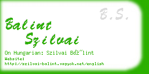 balint szilvai business card